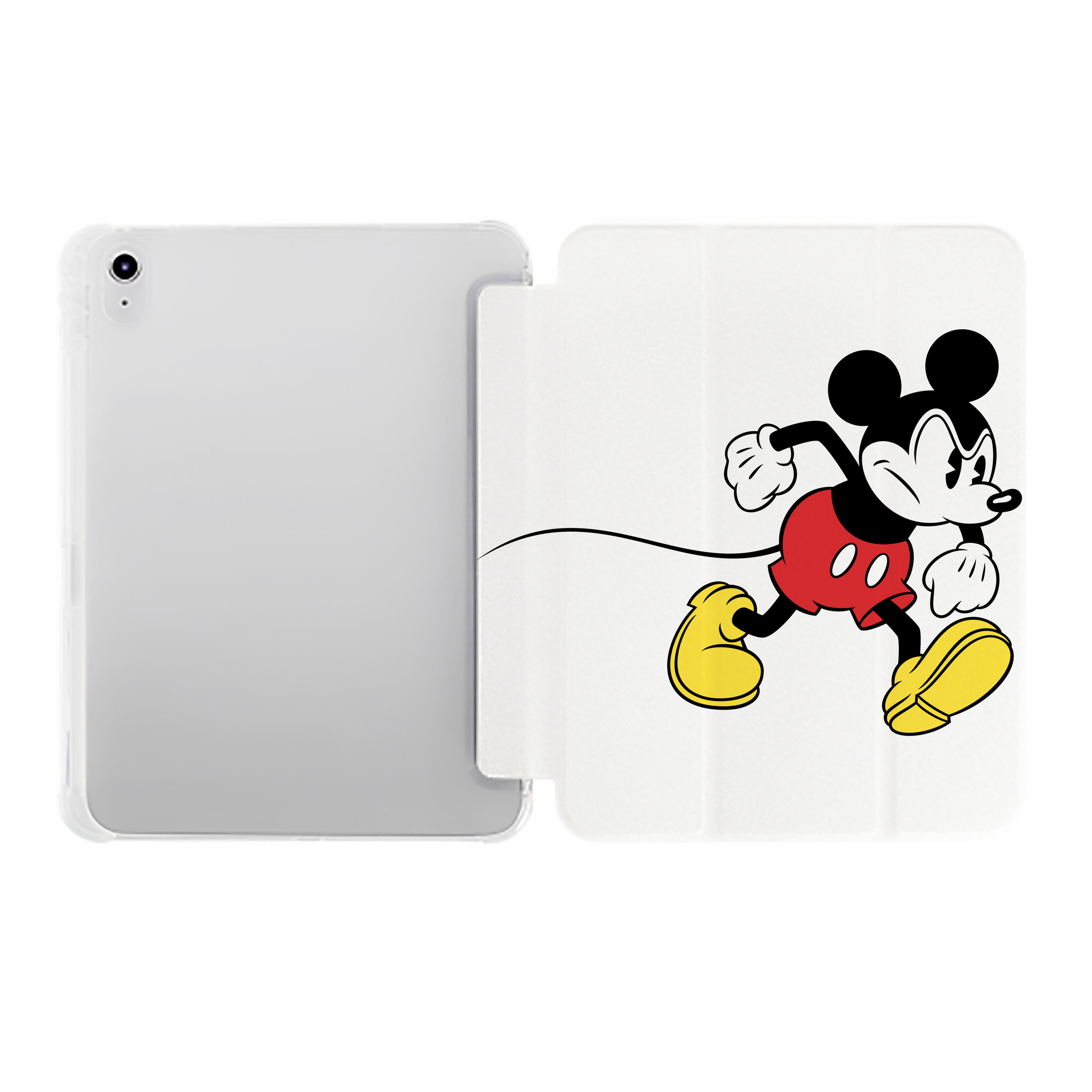 （画像用） ミッキーマウス Mickey Mouse IPad ケース ペン収納付き 三つ折りスタンド PUレザー×シリコン 対応機種9.5/10.5/10.9インチ